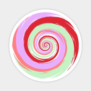 Colorful swirl - pink and red color Magnet